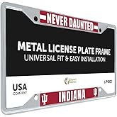 Desert Cactus Indiana University License Plate Frame Hoosiers Bloomington Holder for Front or Back of Car Metal Car Tag Holder Officially Licensed (Slogan 2)