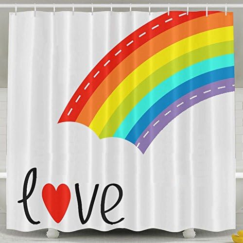 Rainbow-on-the-corner-and-cloud-in-the-sky-dash-vector-9971610 Odorless Waterproof Shower Curtains For Bathroom Premium 100% Polyester Fabric Decorative Bath Curtain Designs