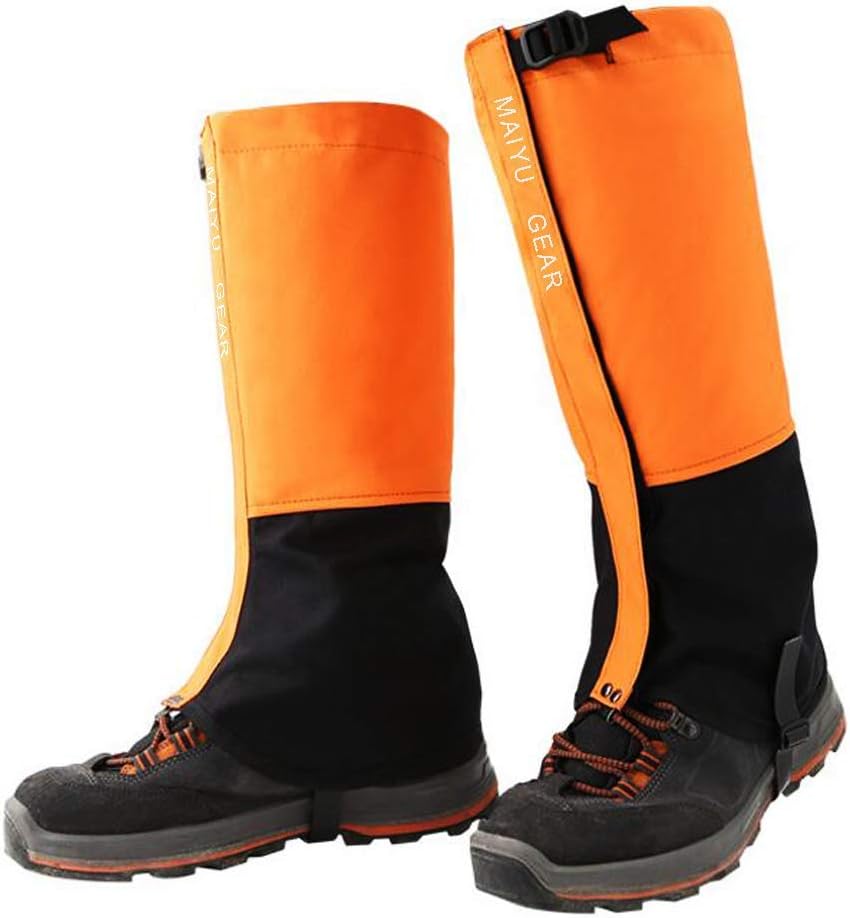 MAIYU 1 Pair Snow Gaiters, Hiking Camping Mountain Climbing Leg Gaiters Oxford Waterproof Dustproof Antiwater Leg Cover Breathable Anti-bite High Gaiters Leg Protection Guard Boot Guardian