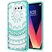 LG V30 Clear Case,AnoKe LG V30 Plus Cases with Screen Protector Scratch Resistant Mandala Cute Girls Women Ultra Thin Slim Fit TPU Bumper Hybrid Hard Protective Phone Cover for LG V30 V30+ TM CH Mint