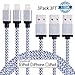 Lightning Cable, EverDigi iPhone Charger 3Pack 3FT Nylon Braided 8pin iPhone Charging Cord Compatible with iPhone 7 7+ 6s 6s plus 6+6 5s 5c 5 iPad Mini iPad Air iPad 5 iPod iOS10(White)