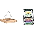 Nature's Way Cedar Platform Tray Bird Feeder 12" x 12" and Wagner's 5 Pound Gourmet Nut & Fruit Wild Bird Food