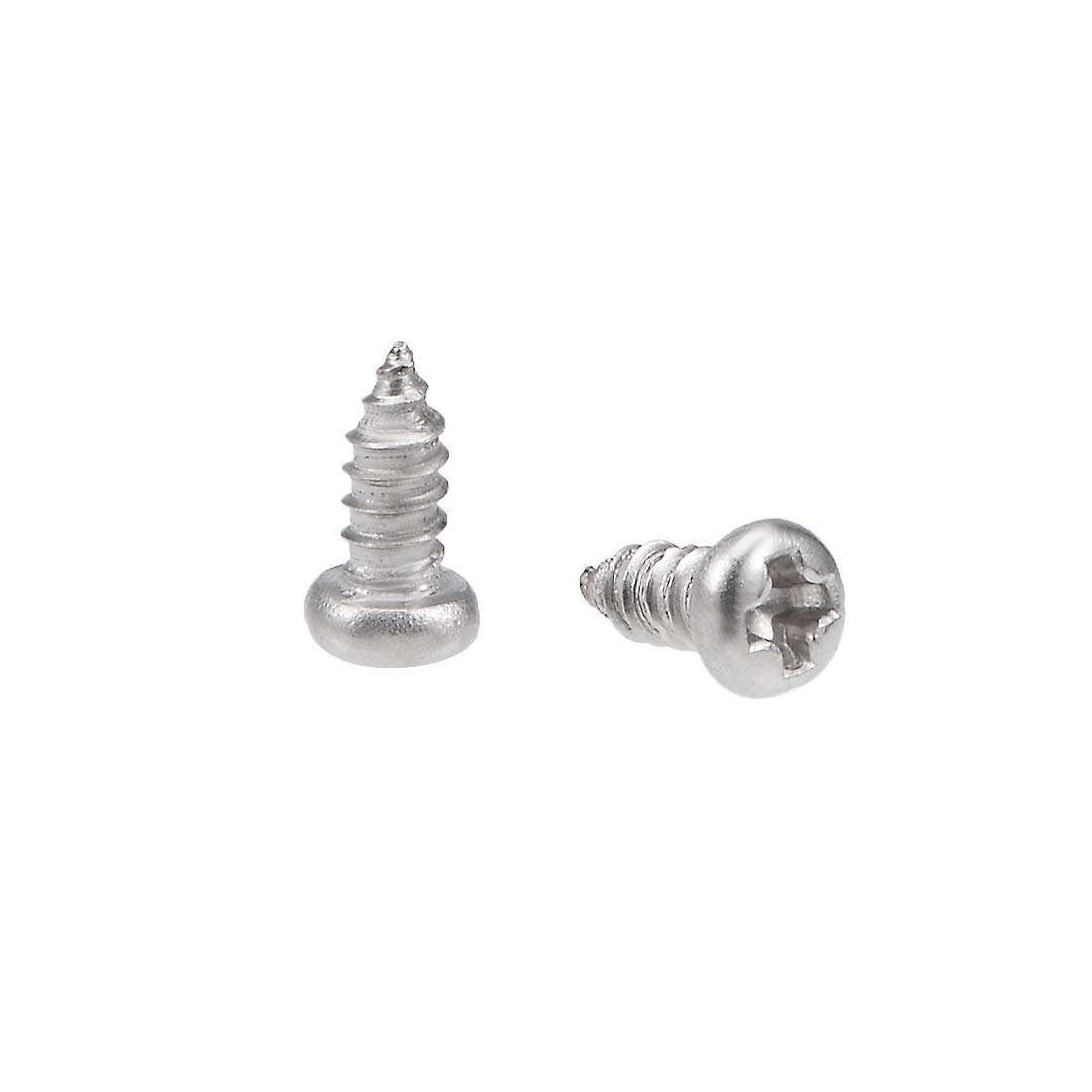 sourcing map M2x5mm Self Tapping Screws Phillips Pan Head Screw 316 Stainless Steel Fasteners Bolts 50Pcs