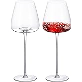 KAMMAK Wine Glasses Crystal Red and White Wine Glasses Set of 2, 20oz Hand Blown Large Glassware with Long Stem, Premium Glassware for Wine tasting, Birthday Gift, Party, Anniversary