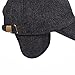 YAKER Men's Winter Warm Woolen Peaked Baseball Cap Hat with Earmuffs Metal Buckle (Grey)