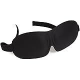 Yorkie 高級 立体型 アイマスク 睡眠 安眠 快眠 グッズ 柔らかい シルクの肌触り 睡眠不足 解消 (ブラック)