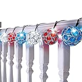 Solar Patriotic Ball String Lights