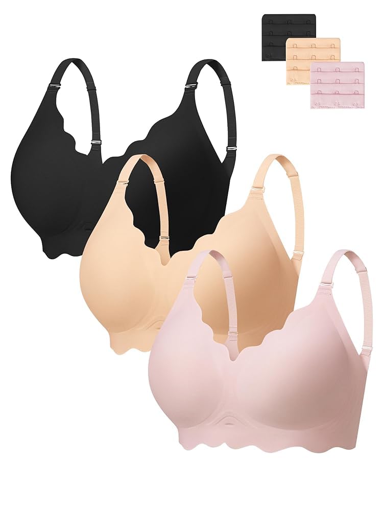Photo 1 of LRG Angelhood Seamless Bras Women Soft Jelly Push Up Wireless Bra Supportive V Neck No Underwire Comfort Tshirt Bralettes