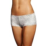 Maidenform Women's Comfort Devotion Tailored Boyshort Panty, Silver Lynx/Ivory, 5
