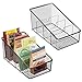 mDesign Plastic Food Packet Organizer Bin Caddy - Storage Station for Kitchen, Pantry, Cabinet, Countertop - Holds Spice Pouches, Dressing Mixes, Hot Chocolate, Tea, Sugar Packets, 2 Pack - Smoke Gray