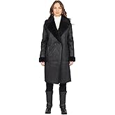 Frye womens Faux Shearling Double Breasted Coat