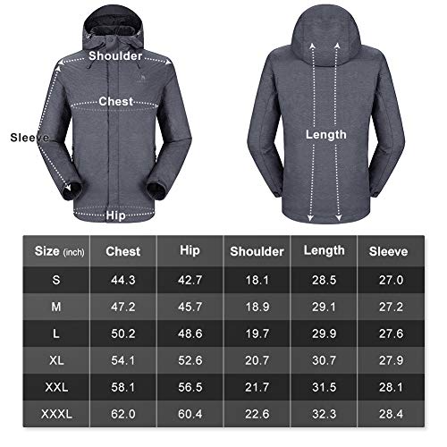 image for CAMEL CROWN Mens Waterproof Jacket Hooded Windbreaker Windproof Rain C