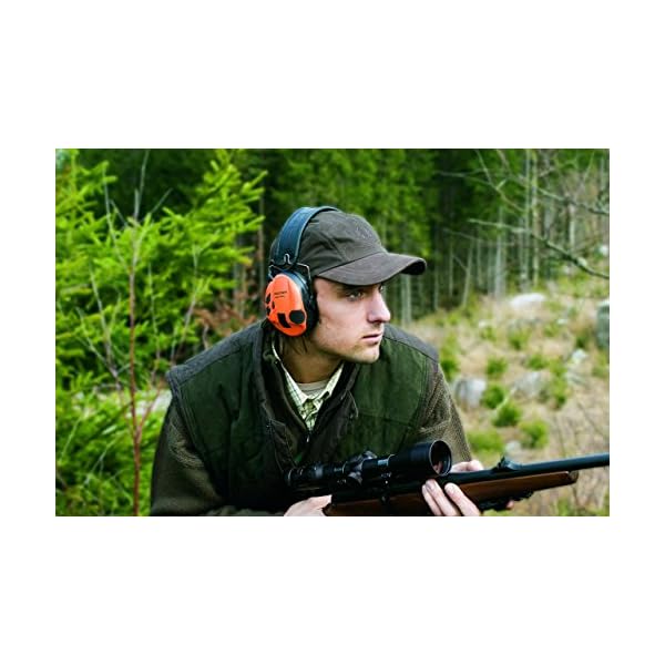 3M Peltor SportTac GehÃ¶rschutz grÃ¼n - Intelligente OhrschÃ¼tzer mit aktiver SchalldÃ¤mmung speziell fÃ¼r JÃ¤ger und SportschÃ¼tzen - Dynamische GerÃ¤usch-Regelung - SNR 26dB, inkl Wechselschalen Orange – Bild 7