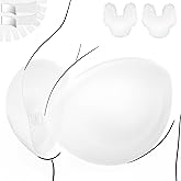 EMOET Strapless Padded Bra, Truly Invisible Sticky Push Up Backless Bra, Totally Seamless Adhesive Front Buckle Gather Bras