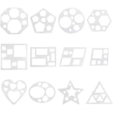 12 Pcs Drawing Stencil Geometric Stencils Circle Square Heart Star Template Set for Painting Basic Shape Tracing Simple Drawing Stencils for Classroom Painting DIY Craft (9x9 Inches)