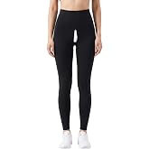 Women&rsquo;s Compression Crotchless Leggings Open Crotch Zipper Yoga Pants | Petite High Waisted Leggings, Invisible Zipper Crotch, Tummy Control, Butt Lifting, Workout Gym Yoga Pants