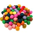 Yarn Place Felt Balls - 200 Pure Wool Beads 20mm Mixed Colorful Colors