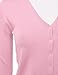 Women's Button Down V-Neck Long Sleeve Knit Cardigan with Sleeve Button Detail BABYPINK L