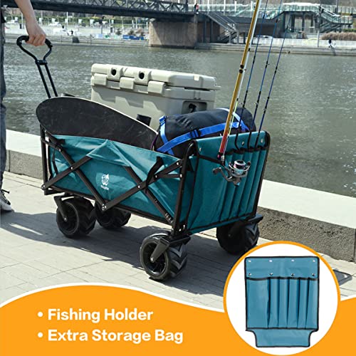 Collapsible Heavy Duty Folding Wagon Cart Utility Wagon All Terrain Beach Wheels Adjustable