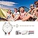 cofuo Men's Nylon Strap Watch Unique Analog Quartz Waterproof Business Casual Big Face Dress Wrist Watch with Blue White Red Striped Canvas Band