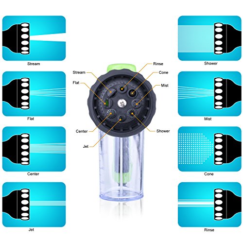 NOUVCOO Expandable Garden Hose, 50FT Anti-leakage Flexible Water Hose Pipe with 8 Function Spray Gun for garden watering car wash NC22