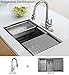 AguaStella AS51BN Brushed Nickel Kitchen Sink Faucet with Pull Down Sprayer Single Handle with Deck Plate