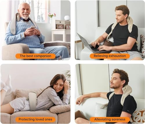 Mebak N1 Neck Massager with Heat, Neck and Shoulder Massager - Deep Tissue Kneading Massage Pillow for Back, Legs and Waist Muscle Pain Relief - Home, Office & Car Use