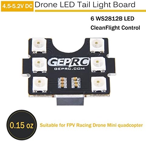 ZCGC Drone LED Tail Light Board Lamp 6 WS2812B LED with Lost Buzzer Compatible with F3 F4 Naze32 Flight Controller Suitable for FPV Racing Drone Mini quadcopter