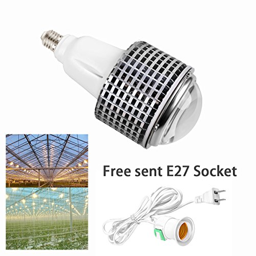 led Grow Light E27 100W COB Full Spectrum,led Grow Light Bulb Pin Heat Sink,90 degre Lens,AC85~265V, Sunshine White, Emits Both UVA and UVB Same Spectrum as The Cree CXB3590 at Lower Cost