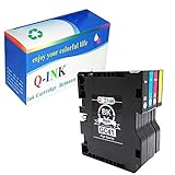 QINK for Ricoh GC-41 Unrefillable Heat Transfer SUB Compatible Ink Cartridge BK/C/M/Y Show Ink Level High Capacity High Yield 4PK (1BK/1C/1M/1Y)