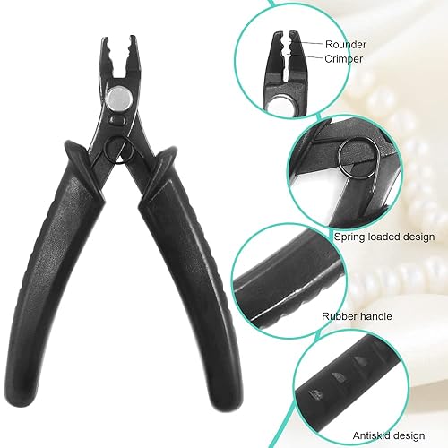 Jewelry Crimping Pliers 1000 Pieces Tube Crimp Beads (4 Colors