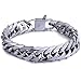 Trendsmax 15mm Mens Bracelet Chain 316L Stainless Steel Silver Color Punk Double Curb Cuban Rombo Link Fits 6inch Wrist