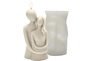 MUHMU 3D Lovers Candle Molds for Candle Making, Romantic Couple Hugs Silicone Resin Epoxy Candles for DIY Wax Casting for Valentine Day Party Daily Home Dinner Decoration Ornament Silicona para Vela