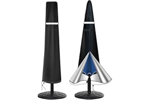 HCFGS Patio Umbrella Cover for 9ft to 12ft,Waterproof 420D Oxford Outdoor Parasol Covers with Zipper,Windproof & Anti-UV Protective Cover for Garden,Market,and Patio Umbrellas,Black