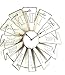 Metal Windmill Wall Clock with Distressed Finish and Roman Numerals
