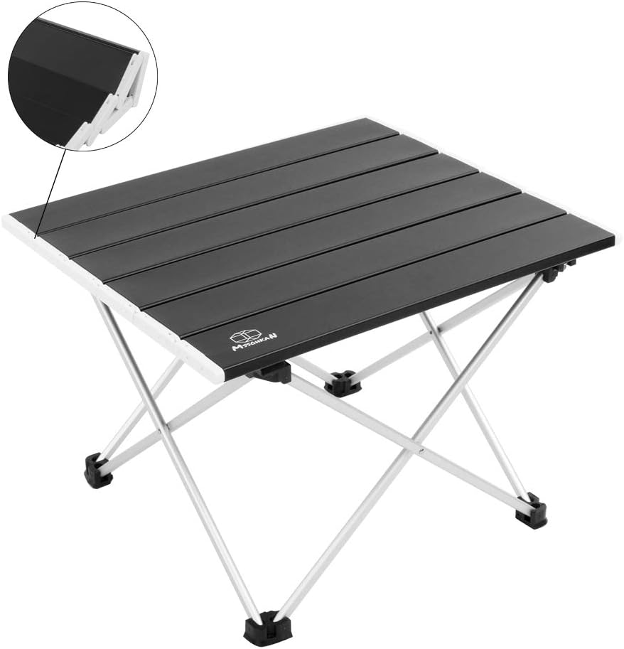 MSSOHKAN Ultralight Camping Portable Aluminum Folding Table,Mini Car Table with Collapsible Table Top,Camping Table with Carry Bag for Picnic,BBQ,Dining.