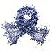 AN. Fashion Leafy Lace Scarf Womens With Tassels Navy Blue