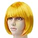 Naimo Straight Short Hair Bob Wigs 12'' Straight with Flat Bangs Party Cosplay Hair Wigs for Women (Yellow)