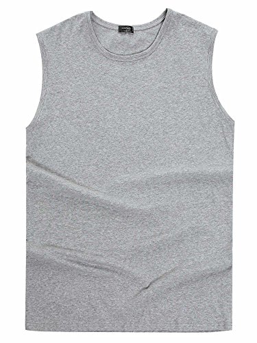 COOFANDY Men\'s Quick Dry Sport Tank Top for Bodybuilding Gym Athletic Training Gray
