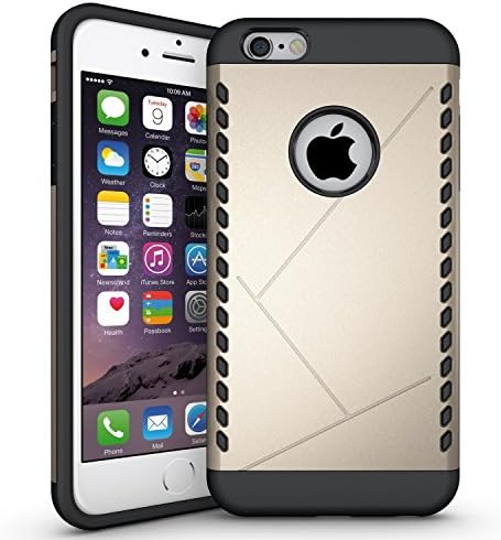 iPhone 6s Case,iPhone 6 Case,GEENKER Heavy Duty Dual layer Rugged Shock-Absorption Soft Silicone Bumper and Anti-Scratch Hard Rigid PC Cover Combo Hybrid Protective Case for Apple iPhone 6/6s -Gold