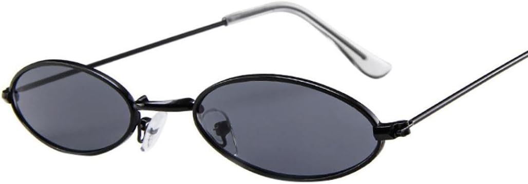 JoyJay Fashion Men Women Retro Small Oval Sunglasses Metal Frame Shades Unisex Eyewear