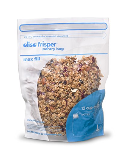 Click Here to See More Images Oliso Pantry Vacuum Sealing Bags - 4 Large Bags - Perfect for Storing Dry Goods - Reusable & Reclosable - BPA Free - Works with Oliso Vacuum Sealers