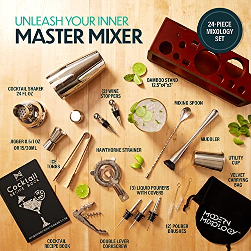 Modern Mixology Cocktail Shaker Set 24 Piece Stainless Steel