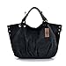 KISS GOLD(TM European Style Canvas Large Tote/Travel Bag/Duffle Bag/Shopping Bag, Size 22 '' X6.3'' X 14.2 '' (Black)