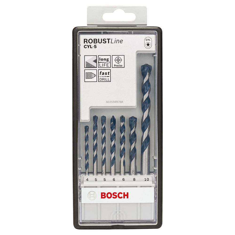 Bosch Professional 7 pcs. CYL-5 Concrete Drill Bit Set (for Concrete, Ø 4-10 mm, Robust Line, Accessories for Impact Drills) — image 1