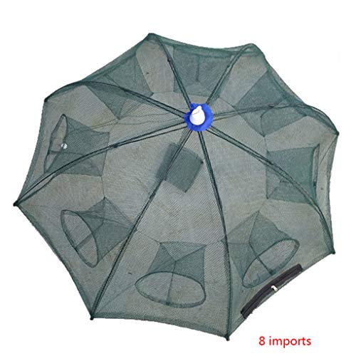 Zerama 4/6/8/12 Holes Automatic Fishing Net Shrimp Cage Nylon Foldable Crab Fish Trap Cast Network