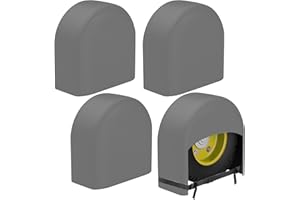 K-Musculo RV Tire Covers 4-Pack, Waterproof Wheel Covers for RV Wheel Travel Trailer Camper Truck SUV, Fit 19-22 Inch Tire Diameter (Gray)