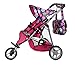 Exquisite Buggy, Twin Doll Jogger Stroller Diaper Bag a Carriage Bag 2 Free Magic Bottles Included (Fits Bitty Twins Dolls ) (Flower)