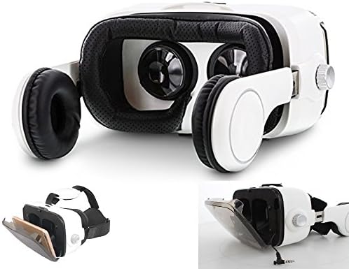3D VR Headset with Integrated Headphones – iOS &amp; Android – Immersive Virtual Reality Goggles with 120° Viewing Angle – Ergonomic Straps &amp; Built-in Touch-Screen Control