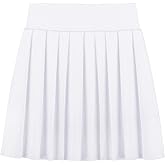 SPFAS Girls Pleated Tennis Skirt with Pockets Shorts Girl's Athletic Golf Skirt for Running School Cheerleading 4-15 Years